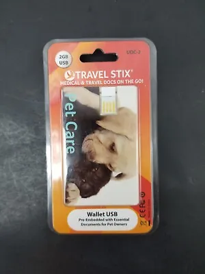 Travel Stix Pet Care 2gb Usb Flash Drive For Medical & Travel Docs On Wallet USB • $24.99