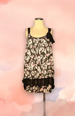 SIMPLY VERA WANG Pajama Set 2 PC Pink Black Top Shorts WATERCOLOR Sz XL Women's  • $20.99