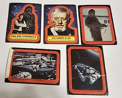 5 Vintage 1977 TOPPS STAR WARS Trading Card STICKERS # 12 13 19 18 21  • $14.95