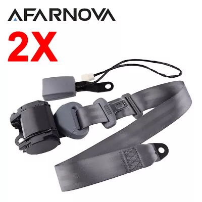 2X 3 Point Harness Fixed Retractable Replace Belt Seat Belt Gray Fits Fxd • $41.41