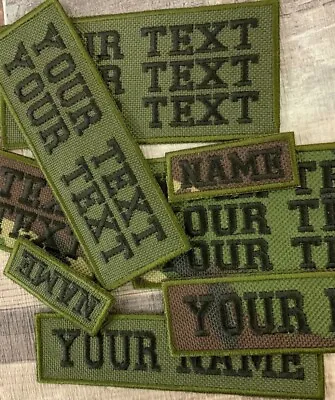 Personalised Woven Cloth Camouflage Cordura Style Embroidered Name Patch Tag • £4.31