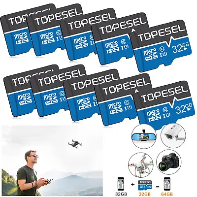 Wholesale 1-100Pack 32GB Micro SD Card SDHC Memory Card TF Class 10 SD Cards • $284.81