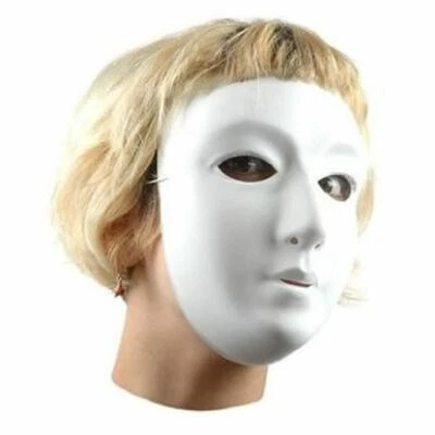 £3.80 • Buy White Plastic Full Face Masks Children Size Ready To Decorate Mask Making 
