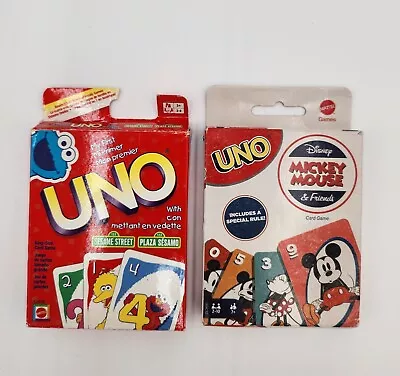 My First UNO Sesame Street King-Sized & Disney Mickey Mouse UNO Card Game Mattel • $13.98