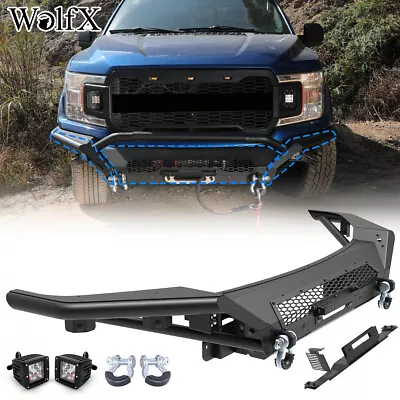 Front Bumper Assembly W/Winch Plate For 2018 2019 2020 Ford F-150 W/2*LED Lights • $525.97