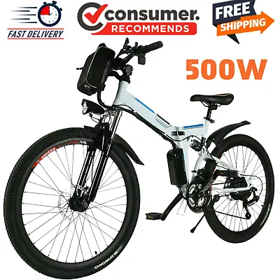 500W Electric Bikes 26'' 48V Electric Bicycle Folding Mountain EBike Commuter • $478.99