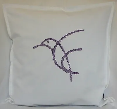 Cross Stitch Embroidery Gift Shabby Chic Home Décor Sofa Chair White 16  Cushion • £19.99