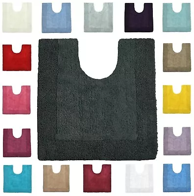£14.95 • Buy Reversible Pedestal Mat Premium Cotton 55 X 55cm Toilet Rug Super Soft Luxurious