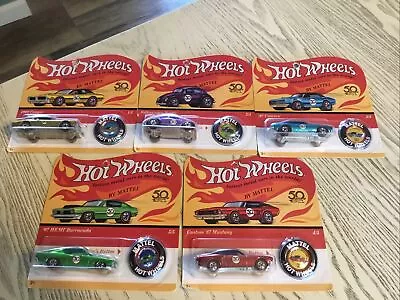 Hot Wheels 50th Anniversary Redline FULL SET COMPLETE 5 Cars Mattel 2017 READ • $74.99