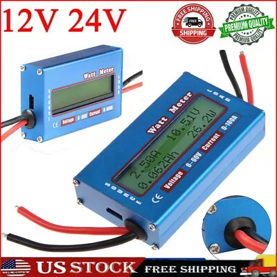 Simple DC Power Analyser Watt  Volt Amp Meter 12V 24V Solar Wind Analyzer • $11.39