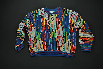 VTG Coogi Australia Cotton Sweater XL 3D Biggie Smalls Cosby Multicolor 275124T • $499.99