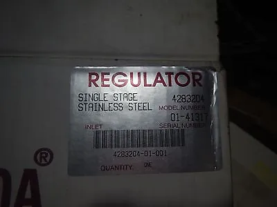 $325 • Buy New Concoa Single Stage Stainless Steel Regulator 4283204  (428 Series)