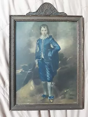 Antique Vintage Blue Boy Painting Print • $420