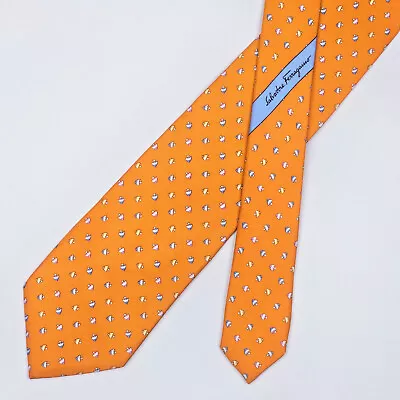 Salvatore Ferragamo Tie Necktie Angelfish On Orange • $20