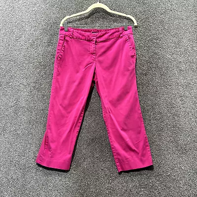 J Crew Capri Trouser Pants Women 4 Pink City Fit Mid Rise Straight Leg Office • $10.04