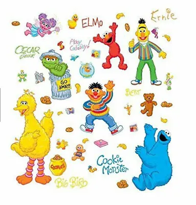 SESAME STREET Wall Stickers 45 Decals ELMO Big Bird Cookie Monster ABBY CADABBY • $15.69