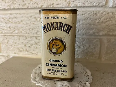 Vintage Monarch Lion 4 Oz Advertising Tin  Ground Cinnamon • $29.95