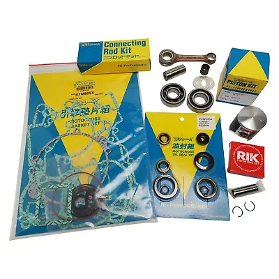 Full Top & Bottom End Engine Rebuild Kit Kawasaki KX125 1990 Mitaka Rod Piston • $222.04