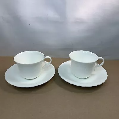 Mikasa Bone China White Silk Cup & Saucer A7050 Japan Lot Of 4 • $24.95