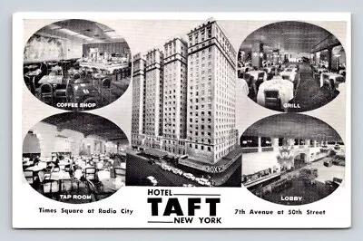 New York NY - Hotel Taft Times Square Radio City - Vintage Postcard • $1.95