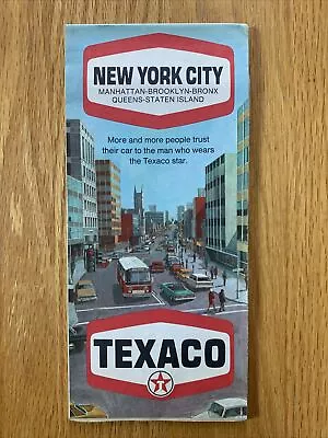 Texaco Map New York City Manhatten Brooklyn Bronx Queens Staten Island 1969 • $9.99