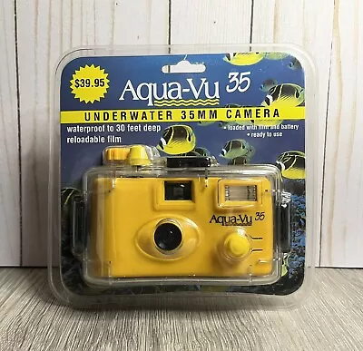 VINTAGE Aqua-Vu Underwater 35mm Film Reusable Camera / Battery SEALED OLD STOCK • $25