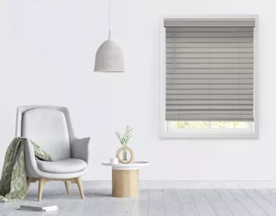 2.5  Cordless Faux Wood Blinds Graystone • $32.49