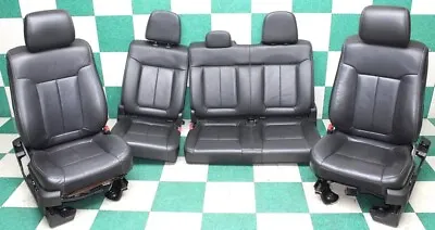 *NOTE* 14' F150 Crew Black Leather Heat Cool Mem Power Buckets Backseat Seat Set • $1139.99