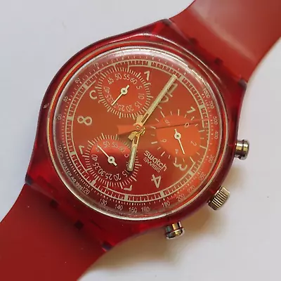 $79.98 • Buy SWATCH LeRouge Alfa Romeo Watch Chronograph Vintage 1995 Quartz Swiss Made