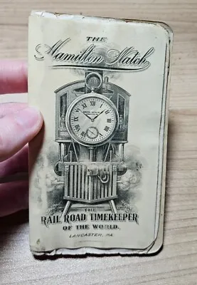 Vintage 1907 Hamilton Watches Railroad Timekeeper Advertising Celluloid Notebook • £18.99