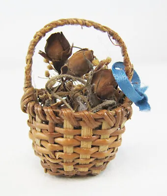 Lovely Vintage Miniature Dried Flower Basket • $14.99