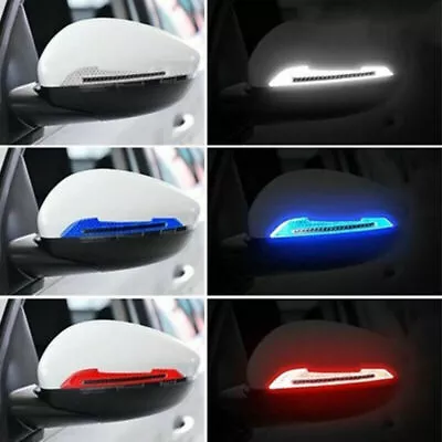 2PCS Reflective Carbon Fiber Car Side Mirror Warning Molding Trim Accessory • $4.31