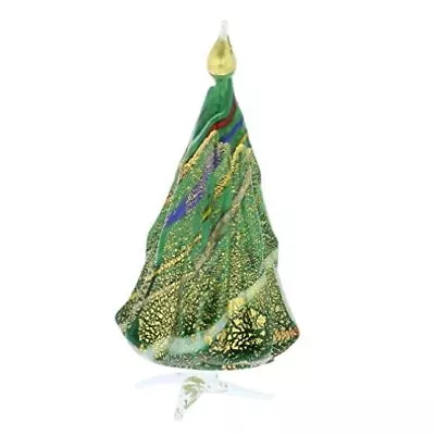 Glass Of Venice Murano Glass Christmas Tree Standing Sculpture - Green And  • $156.49
