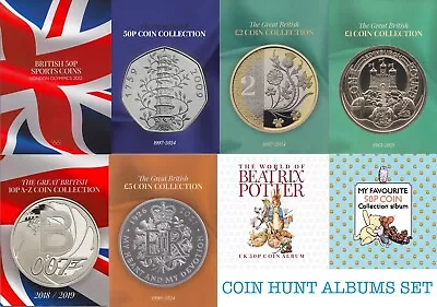 Coin Collector Albums £2 50p Olympic £1 A - Z 10p Beatrix Potter Winnie Pooh £5 • £12.95