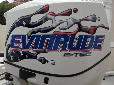 Evinrude V6 E-Tec USA Flag Splash Decal Kit • $75