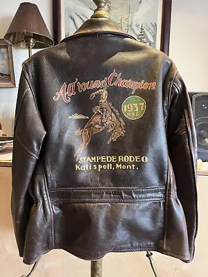 VTG Polo Country Ralph Lauren Rodeo Leather Stampede Kalispell Montana Jacket • $3000