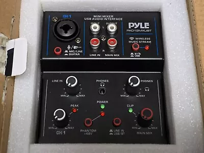 PYLE PAD12MXUBT 2-Channel Wireless BT Bluetooth Mini Audio DJ Mixer Open Box • $24.99