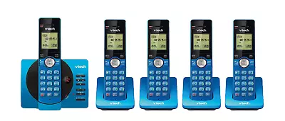 VTech 5 Handset DECT 6.0 Cordless Answering System W Caller ID/Call Waiting Blue • $89.99