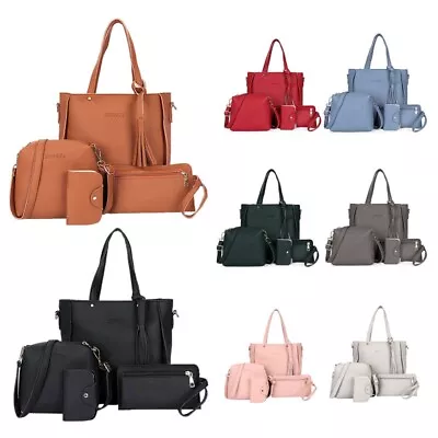 4pcs Women Lady Fashion Handbag Shoulder Bags Purse Messenger Satchel Set • $22.16