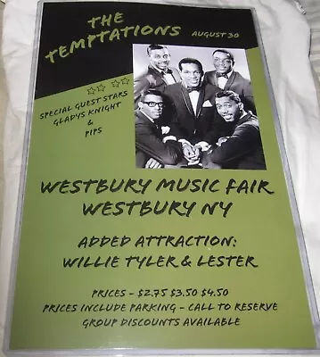 Temptations (motown) 1967 Westbury Music Fair Replica Concert Poster • $14.99