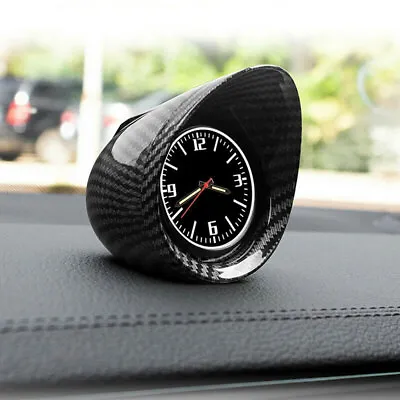 $22.83 • Buy Car Interior Dashboard Clock Luminous Backlight Carbon Fiber Black Accessories 