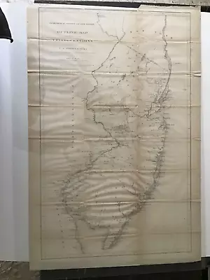 1875  Antique Outline Map New Jersey Coast Survey Triangulations  Bien • $45