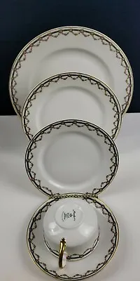 Heinrich H&C China Co. Selb Bavaria Manchester 5 Pcs Dinnerware Set Gold Trimmed • $28