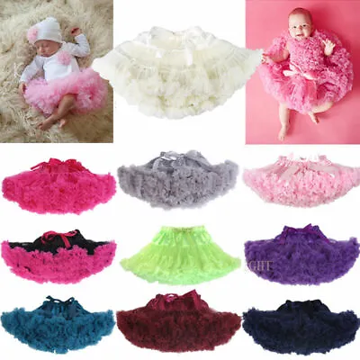 Baby Girl Kids Chiffon Fluffy Pettiskirt Tutu Dancewear Christmas Party Skirt • £7.58