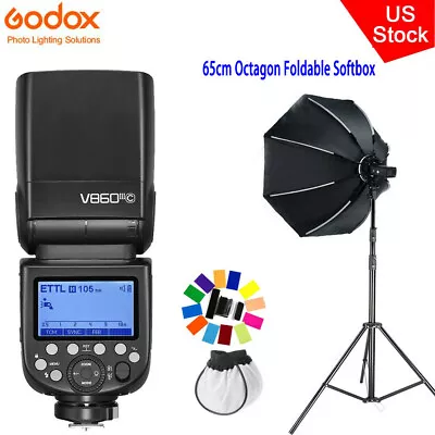 $246.60 • Buy US Godox V860III-C TTL HSS Flash Speedlite+65cm Foldable Softbox Stand For Canon
