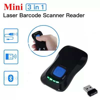 1D 2D Wireless Bluetooth Barcode Scanner Mini Pocket Reader Android IOS Windows • $41.26