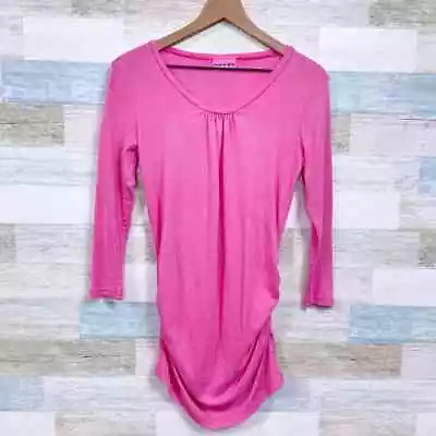 Michael Stars Metallic Shimmer Maternity Top Pink Long Sleeve Womens One Size • $29.99