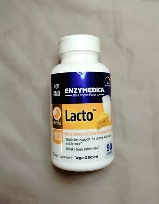 Enzymedica Lacto Most Advanced Dairy Digestion Formula 90 Capsules Exp 9/2025 • $41.95
