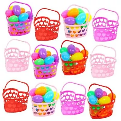  12 Packs Easter Baskets 7.1  X 7.9  X 4.3  Small Pink Red Magenta-12 Packs • $35.05