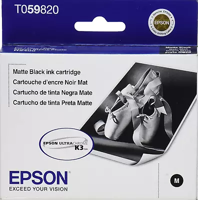 New Genuine Epson T0598 Matte Black Ink Cartridge Stylus Photo R2400 • $7.99